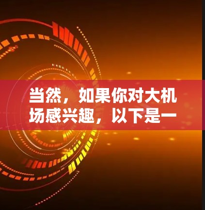 当然,如果你对大机场感兴趣,以下是一些推荐的亚洲主要机场,这些机场通常位于经济中心或交通枢纽,拥有较大的面积和丰富的设施