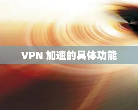 VPN 加速的具体功能