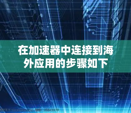 在加速器中连接到海外应用的步骤如下