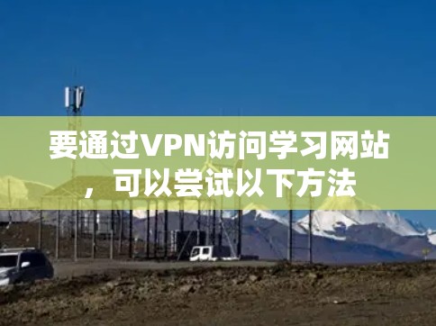 要通过VPN访问学习网站，可以尝试以下方法
