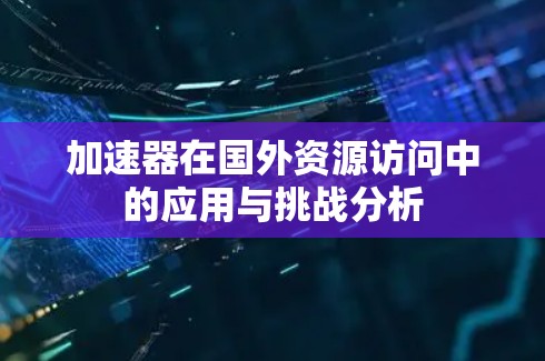 加速器在国外资源访问中的应用与挑战分析 加速器在国外资源访问中的应用与挑战分析