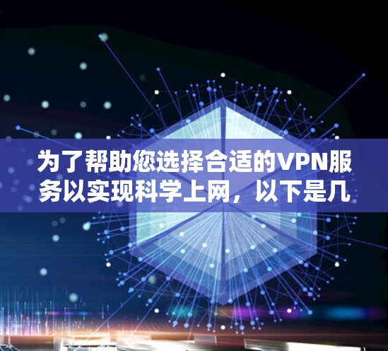 为了帮助您选择合适的VPN服务以实现科学上网，以下是几个经过验证的推荐