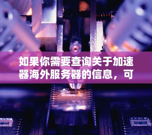 如果你需要查询关于加速器海外服务器的信息，可以按照以下步骤进行