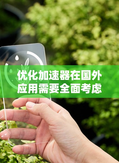 优化加速器在国外应用需要全面考虑市场、文化、技术和法规等多个因素。以下是一步步的优化策略