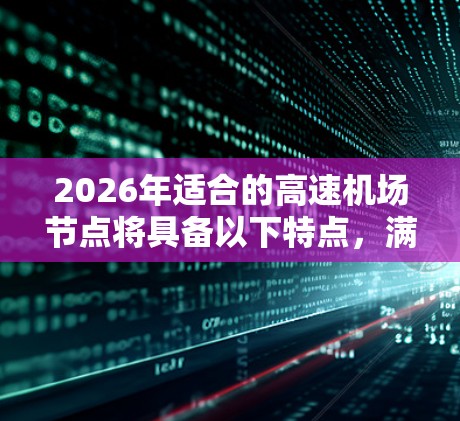 2026年适合的高速机场节点将具备以下特点,满足未来的交通管理和应急响应需求 2026年适合的高速机场节点将具备以下特点,满足未来的交通管理和应急响应需求