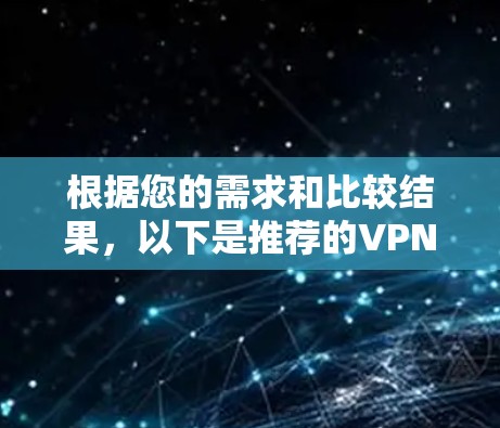 根据您的需求和比较结果，以下是推荐的VPN套餐及其优缺点分析