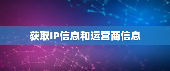 获取IP信息和运营商信息 获取IP信息和运营商信息