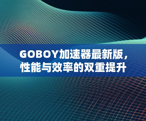 GOBOY加速器最新版,性能与效率的双重提升